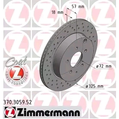 Bilde av ZIMMERMANN SPORT COAT Z 370.3059.52 Bremseskiver 325 18 7/5 5 114 innvendig ventilert, hullet belagt MAZDA: CX 7