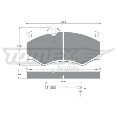 Bilde av TOMEX brakes TX 10 202 Bremseklosser framaksel inkl. slitasjevarselkontakt MERCEDES BENZ: G Klasse SUV