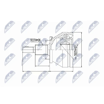Bilde av Leddsett, drivaksel, Framaksel høyre, venstre, audi,seat,skoda,vw, 6Q0407311D, 6Q0498099F