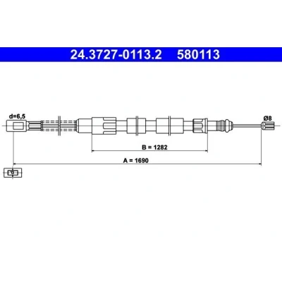 Bilde av ATE 24.3727 0113.2 Bremsekabel 1690