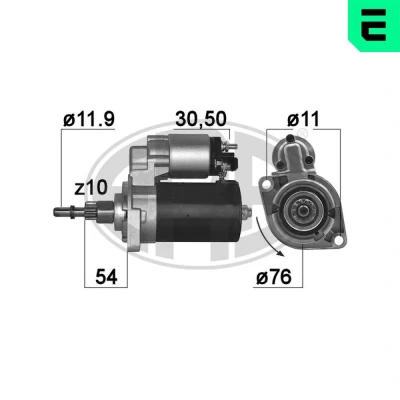 Bilde av ERA 220030A Starter 12 1,1 10 VOLKSWAGEN: Golf 3, 4, AUDI: A3 Hatchback