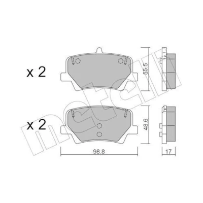 Bilde av METELLI 22 1187 0 Bremseklosser ekskl. slitasjevarselkontakt VOLVO: XC40