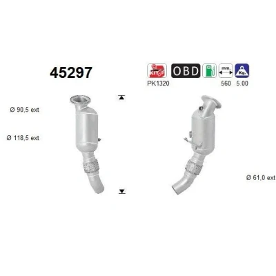 Bilde av AS 45297 Katalysator Euro 6 560