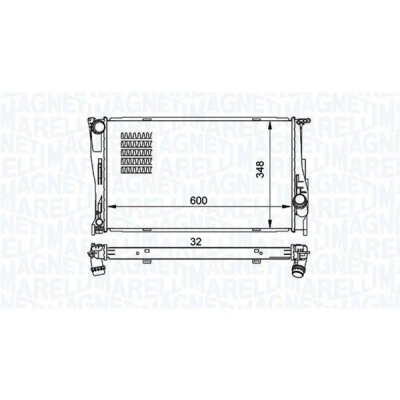 Bilde av MAGNETI MARELLI 350213157500 Radiator 600mm 348mm 32mm Kjøleribber satt sammen mekanisk BMW: 3 Sedan, Touring, 1 Coupé