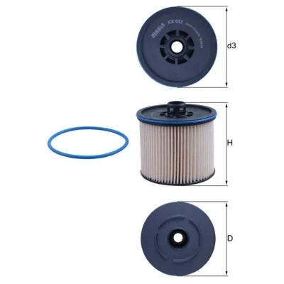 Bilde av MAHLE ORIGINAL KX 652D Drivstoffilter Filterinnsats
