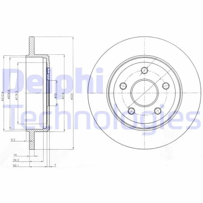 Bilde av DELPHI BG4160 Bremseskiver 320 14 5 fullt ut oljet ubehandlet uten hjullager, ABS sensorring JEEP: Commander, GRAND CHEROKEE 4