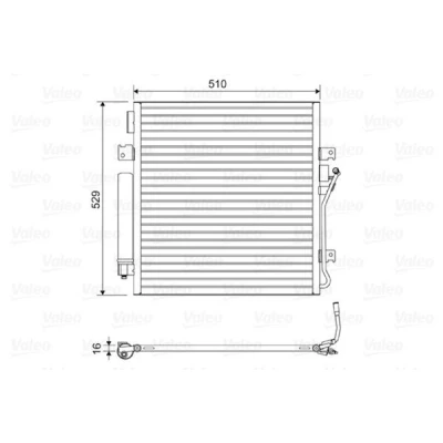 Bilde av VALEO 814163 Kondensator med tørker Aluminium 510