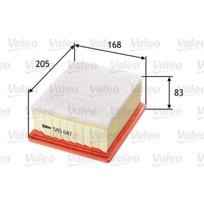 Bilde av VALEO 585047 Luftfilter 83 168 205 Filterinnsats med forfilter PEUGEOT: Partner I Van, Combispace, CITROËN: Berlingo / First