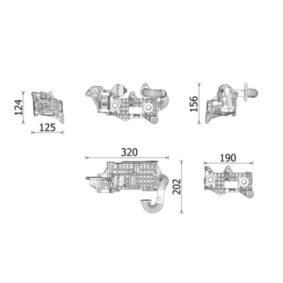 Bilde av MAHLE ORIGINAL CE 43 000P EGR kjøler med ventil
