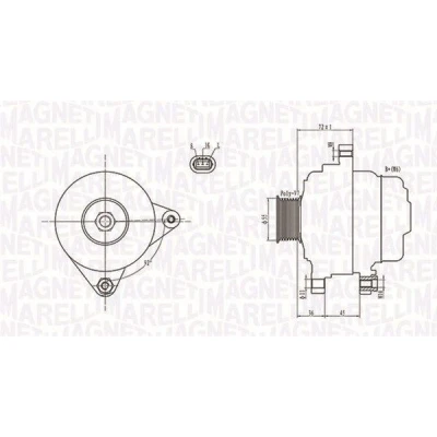 Bilde av MAGNETI MARELLI 063731792010 Dynamo 12V 80A TOYOTA: RAV4 II SUV