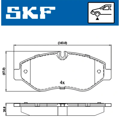 Bilde av SKF VKBP 80089 Bremseklosser klargjort for slitasjeindikator med tilbehør IVECO: DAILY 6 , V Varebil / Stasjonsvogn, 4