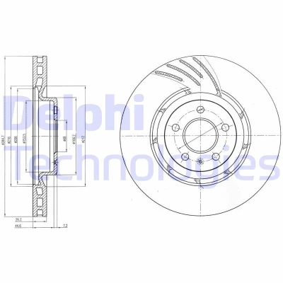 Bilde av DELPHI BG9052 Bremseskiver 345 30 5 ventilert oljet ubehandlet uten hjullager, ABS sensorring AUDI: A4 B8 Avant, Q5, A5 Coupé