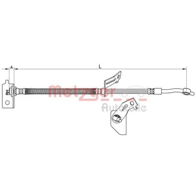Bilde av METZGER 4111456 Bremseslange framaksel høyre 547mm