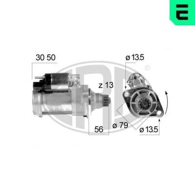 Bilde av ERA 220647A Starter 12 2 13 VOLKSWAGEN: Caddy 3, Golf 6, 7 Variant, AUDI: A3 Sportback