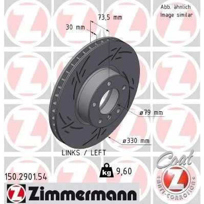 Bilde av ZIMMERMANN 150.2901.54 Bremseskiver 330 24 6/5 5 120 innvendig ventilert, med sliss belagt høy karbon BMW: 3 Sedan, 2 Coupé, 4 Coupé