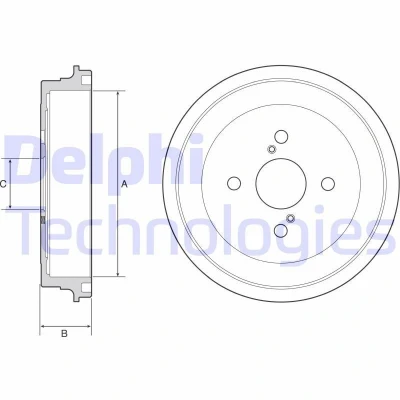 Bilde av DELPHI BF547 Bremsetrommel uten ABS sensorring, hjullager, lager 252 TOYOTA: Yaris I Hatchback, II III Hatchback