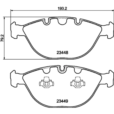 Bilde av HELLA 8DB 355 009 921 Bremseklosser klargjort for slitasjeindikator BMW: X5