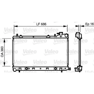 Bilde av VALEO 735209 Radiator Aluminium 360 688 16 uten kjølemiddelregulator Kjøleribber loddet SUBARU: Forester II