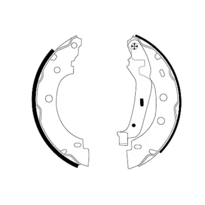Bilde av TEXTAR 91052800 Bremsesko 203,2 39 med håndbremsarm RENAULT: Kangoo I, I Express, NISSAN: Kubistar Van, DACIA: Sandero