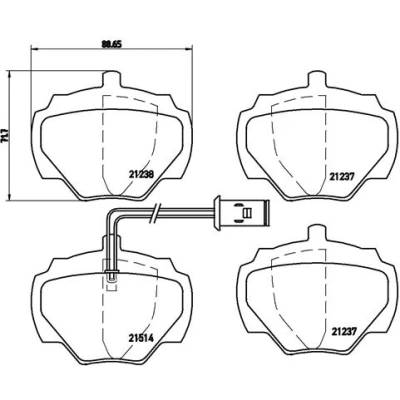 Bilde av BREMBO P 44 003 Bremseklosser inkl. slitasjevarselkontakt uten tilbehør