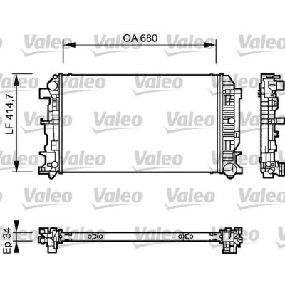 Bilde av VALEO Radiator Aluminium 680mm 415mm 34mm uten kjølemiddelregulator Kjøleribber satt sammen mekanisk MERCEDES BENZ: Sprinter 3.5 T Minibuss 735084
