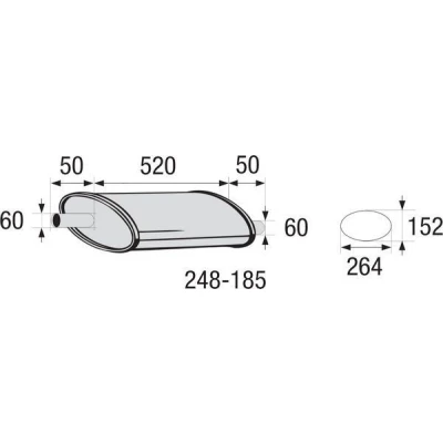 Bilde av BOSAL 248 185 Midtre eksospotte, universell