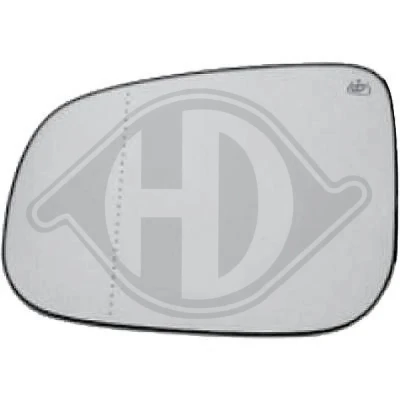 Bilde av DIEDERICHS 7661227 Speilglass venstre VOLVO: V50, V70 3, V60 I