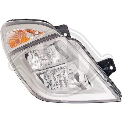 Bilde av DIEDERICHS 6070080 Frontlykter høyre W5W, PY21W, H7/H1 Halogen for høyrekjøring med lyspære