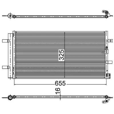 Bilde av MAHLE ORIGINAL AC 2 000S Kondensator med tørker 18mm 15,4mm 637mm AUDI: A6 C7 Avant, PORSCHE: Macan