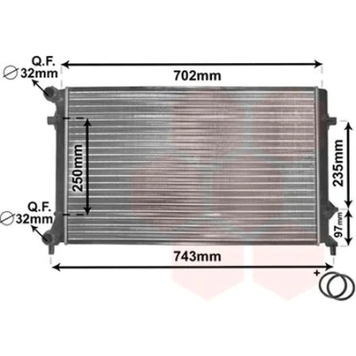 Bilde av VAN WEZEL *** IR PLUS 58002204 Radiator Aluminium 650 415 25 med tilbehør Kjøleribber satt sammen mekanisk VOLKSWAGEN: Caddy 3, Passat B6 Sedan