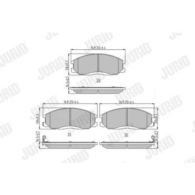 Bilde av JURID 572453J Bremseklosser med akustisk slitasjevarsel uten tilbehør SSANGYONG: Rexton / 2, W, Actyon Sports I Pick up