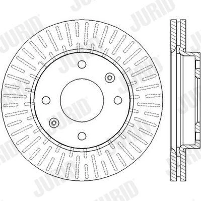 Bilde av JURID 562459JC Bremseskiver 257 24 4 114,3 ventilert belagt uten skruer HYUNDAI: Matrix, SAAB: 9 3 Cabrio