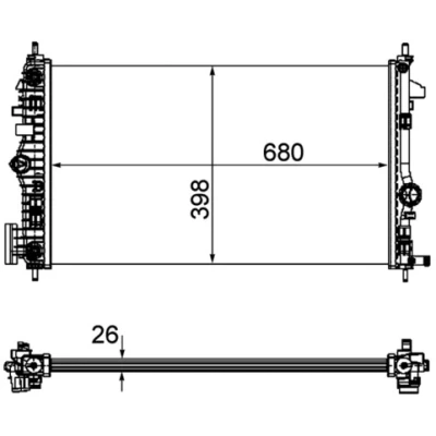 Bilde av MAHLE ORIGINAL CR 1103 000P Radiator for kjøretøy med luftkondisjonering 680 398 26 Kjøleribber loddet OPEL: Insignia A Sports Tourer