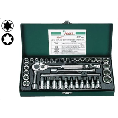 Bilde av HANS 3640T Pipesett 40 sekskant, torx, Torx TR 3/8
