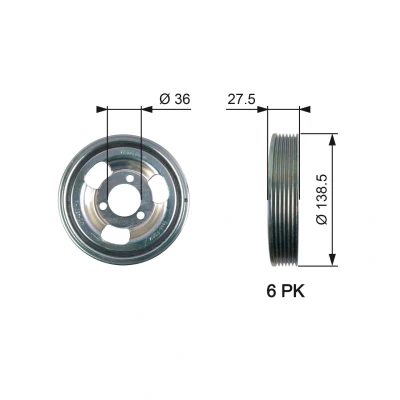 Bilde av GATES TVD1117 Remskive Veivaksel 138,5 uten tilbehør FleetRunner Micro V Stretch Fit MINI: Countryman, Hatchback, BMW: 1 3 Sedan