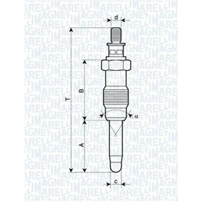 Bilde av MAGNETI MARELLI 062587001304 Glødeplugg 11V 10A M12X1,25 NISSAN: Cabstar E Flatvogn lastebil / Chassis