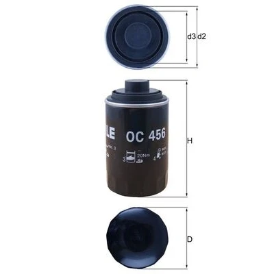 Bilde av Oljefilter MAHLE ORIGINAL OC 456