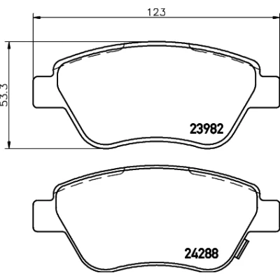 Bilde av HELLA 8DB 355 012 831 Bremseklosser med akustisk slitasjevarsel bremsecaliperskruer tilbehør OPEL: Corsa D Hatchback, Adam