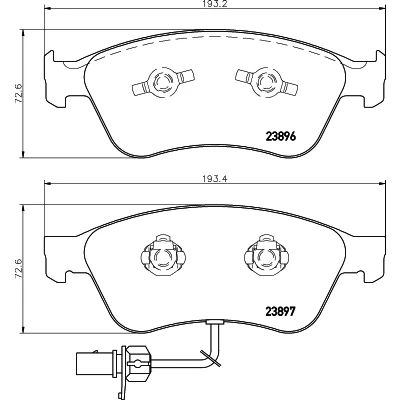 Bilde av HELLA 8DB 355 009 211 Bremseklosser med integrert slitasjevarselkontakt AUDI: A8 D3, A6 C6 Sedan, VOLKSWAGEN: Phaeton