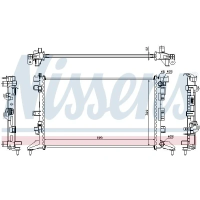 Bilde av NISSENS 637602 Radiator Aluminium 670 399 22 Kjøleribber loddet