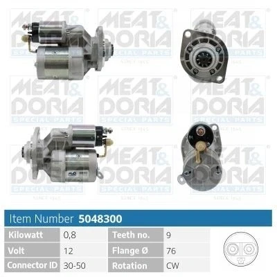 Bilde av MEAT &amp; DORIA 5048300 Starter 12V 0,8kW 9 30 50 76mm SKODA: FELICIA 1 Pickup, 2 Kombi