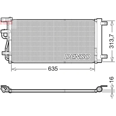 Bilde av DENSO DCN15007 Kondensator med tørker R 134a