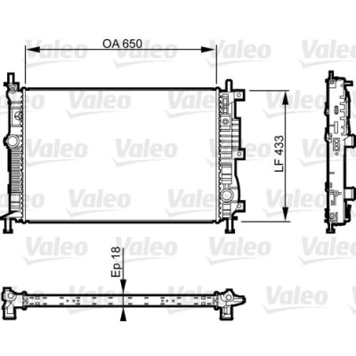 Bilde av VALEO 735555 Radiator Aluminium 650 433 18 Kjøleribber satt sammen mekanisk