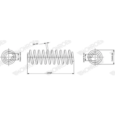 Bilde av MONROE SP4876 Fjærer spiralfjær CITROЁN: C4 II Grand Picasso 2.0 BlueHDi, 1.6 1.2 THP, VTi, HDi