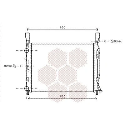 Bilde av VAN WEZEL 43002469 Radiator Aluminium 560 420 26 Kjøleribber satt sammen mekanisk
