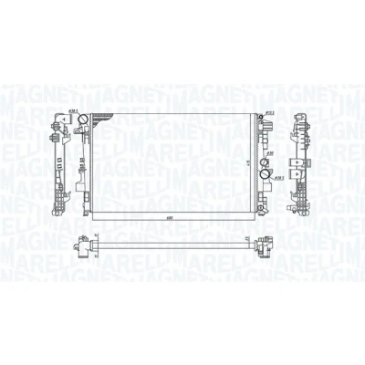 Bilde av MAGNETI MARELLI 350213955000 Radiator 680 378 23 Kjøleribber loddet MERCEDES BENZ: Vito Mixto, Minibuss