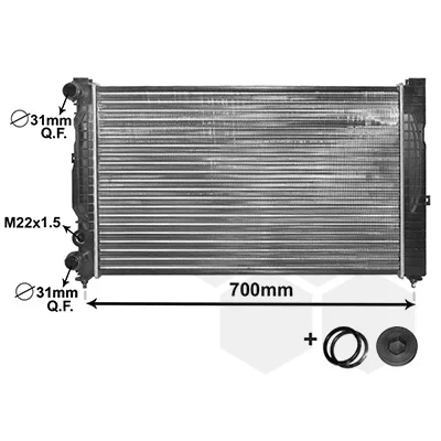 Bilde av VAN WEZEL 03002123 Radiator Aluminium 630 375 35 *** IR PLUS med tilbehør Kjøleribber satt sammen mekanisk VOLKSWAGEN: Passat B5 GP Stasjonsvogn
