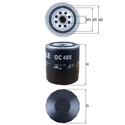 Bilde av Oljefilter MAHLE ORIGINAL OC 485
