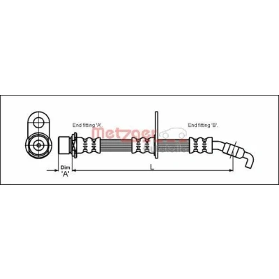 Bilde av METZGER 4112189 Bremseslange 525 TOYOTA: Carina E Sportswagon