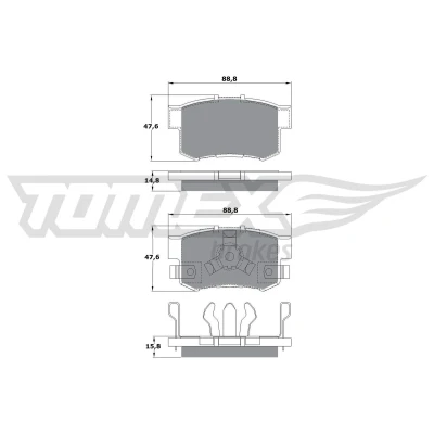 Bilde av TOMEX brakes TX 17 53 Bremseklosser bakaksel med akustisk slitasjevarsel HONDA: CR V 3, 2, 4